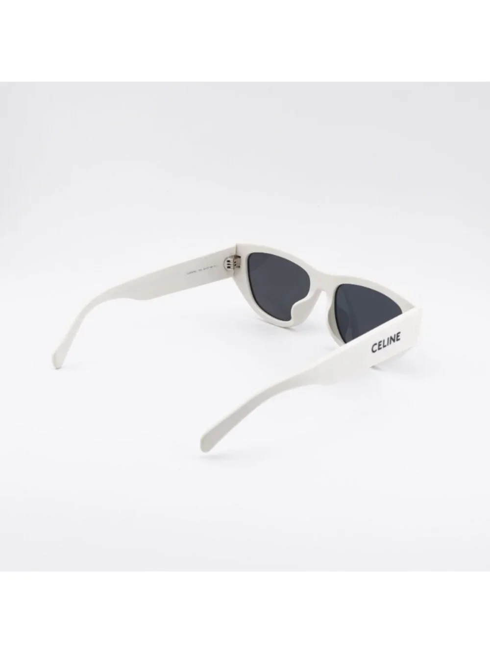 Celine CL40278U MONOCHROMS 25A Sunglasses Ivory Cat Eye Frame, Smoke Lenses